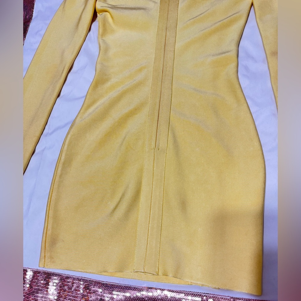 House Of CB Giacomina Elegant Yellow Bandage Dress - Picture 14 of 17